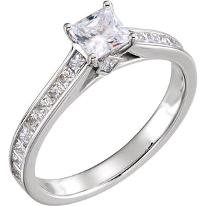 Moores Custom Made Princess Cut Engagement & Wedding Ring Set