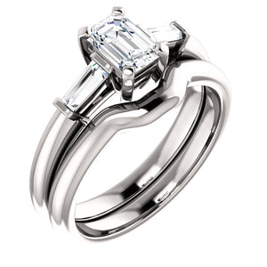 Moores Custom Made Emerald Cut Diamond Engagement Ring