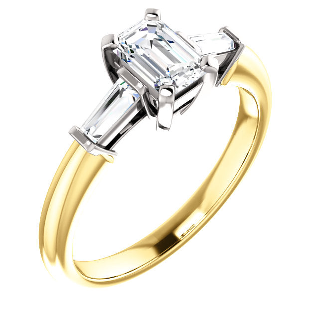 Moores Custom Made Emerald Cut Diamond Engagement Ring