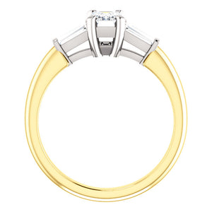 Moores Custom Made Emerald Cut Diamond Engagement Ring