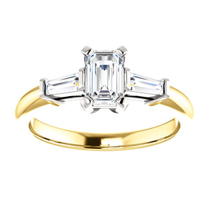 Moores Custom Made Emerald Cut Diamond Engagement Ring