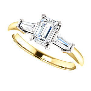 Moores Custom Made Emerald Cut Diamond Engagement Ring