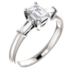 Moores Custom Made Emerald Cut Diamond Engagement Ring