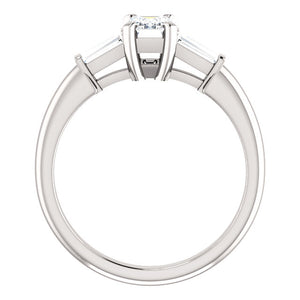 Moores Custom Made Emerald Cut Diamond Engagement Ring