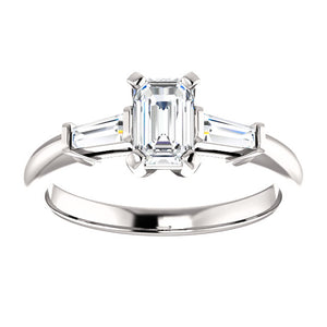 Moores Custom Made Emerald Cut Diamond Engagement Ring