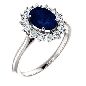 Moores Jewellers Lady Di Style Sapphire & Diamond Ring