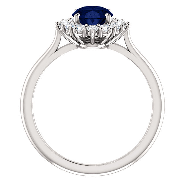 Moores Jewellers Lady Di Style Sapphire & Diamond Ring