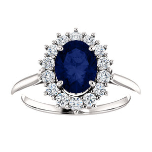 Moores Jewellers Lady Di Style Sapphire & Diamond Ring
