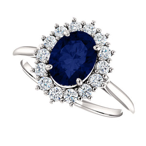 Moores Jewellers Lady Di Style Sapphire & Diamond Ring