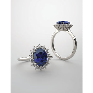 Moores Jewellers Lady Di Style Sapphire & Diamond Ring