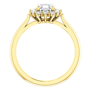 Moores Custom Made Asscher Cut Halo Style Engagement Ring