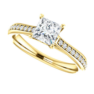 Moores Custom Made Princess Cut Diamond Engagement Ring