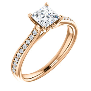 Moores Custom Made Princess Cut Diamond Engagement Ring