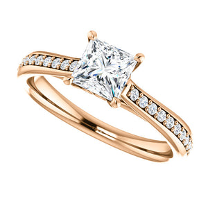 Moores Custom Made Princess Cut Diamond Engagement Ring