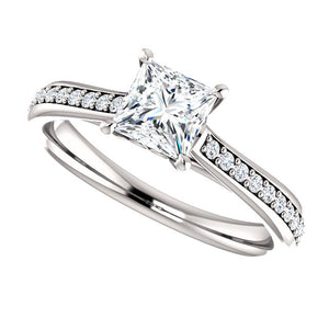 Moores Custom Made Princess Cut Diamond Engagement Ring
