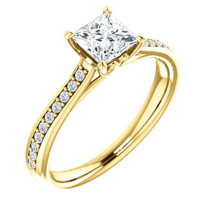 Moores Custom Made Princess Cut Diamond Engagement Ring