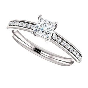 Moores Custom Made Princess Cut Diamond Engagement Ring