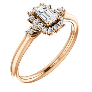 Moores Custom Made Emerald Cut Diamond Engagement Ring