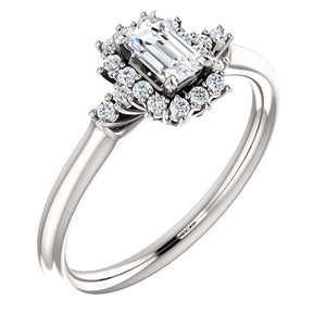 Moores Custom Made Emerald Cut Diamond Engagement Ring