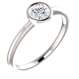 Moores Custom Made Bezel Set Solitaire Engagement Ring