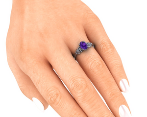 Moores Custom Made Amethyst & Diamond Ring