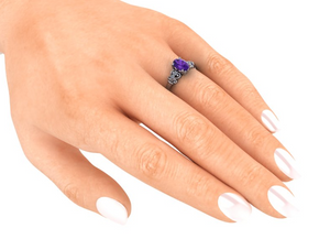 Moores Custom Made Amethyst & Diamond Ring