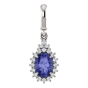 Moores Custom Made Halo Style Diamond & Tanzanite Pendant