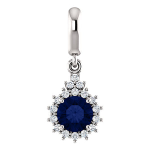 Moores Custom Made Halo Style Diamond & Tanzanite Pendant