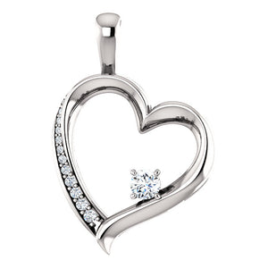 Moores Custom Made Heart Shaped Diamond Pendant