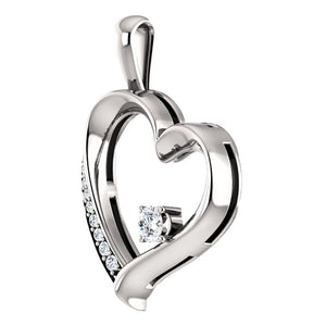Moores Custom Made Heart Shaped Diamond Pendant