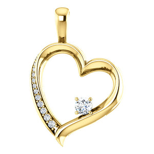 Moores Custom Made Heart Shaped Diamond Pendant