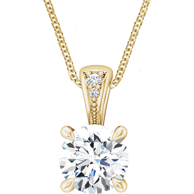 Moores Custom Made Diamond Solitaire Pendant