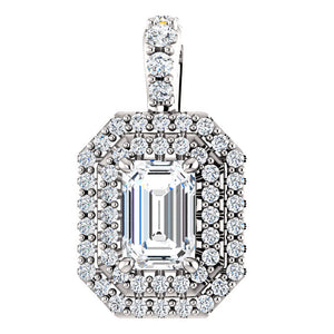 Moores Custom Made Double Halo Diamond Pendant