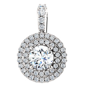 Moores Custom Made Double Halo Diamond Pendant