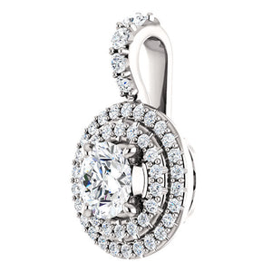 Moores Custom Made Double Halo Diamond Pendant