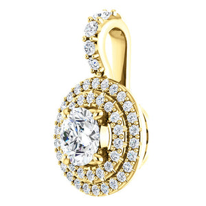 Moores Custom Made Double Halo Diamond Pendant