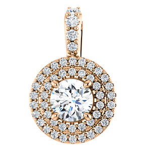 Moores Custom Made Double Halo Diamond Pendant