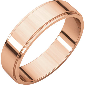 Moores Flat Edge 5mm Wide Wedding Ring