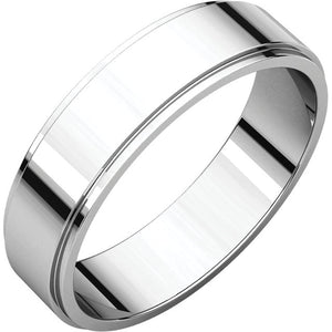 Moores Flat Edge 5mm Wide Wedding Ring