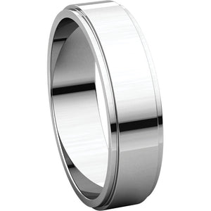 Moores Flat Edge 5mm Wide Wedding Ring