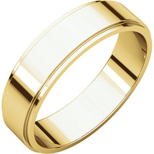 Moores Flat Edge 5mm Wide Wedding Ring