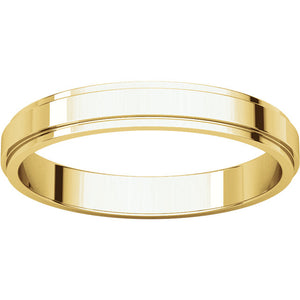 Moores Flat Edge 3mm Wide Wedding Ring