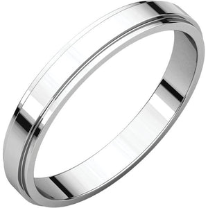 Moores Flat Edge 3mm Wide Wedding Ring