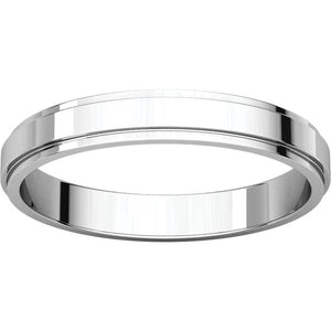 Moores Flat Edge 3mm Wide Wedding Ring