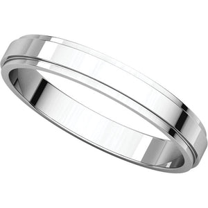 Moores Flat Edge 3mm Wide Wedding Ring