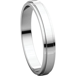 Moores Flat Edge 3mm Wide Wedding Ring