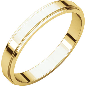 Moores Flat Edge 3mm Wide Wedding Ring