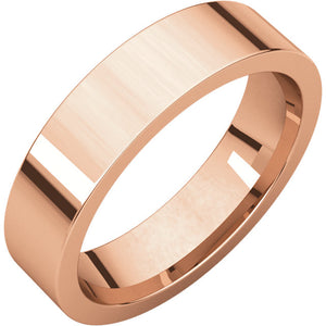 Moores Flat Comfort Fit 5mm Wide Wedding Ring