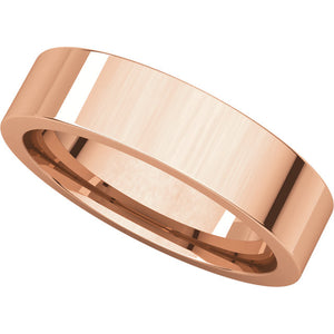 Moores Flat Comfort Fit 5mm Wide Wedding Ring