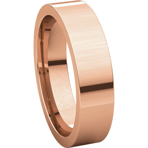 Moores Flat Comfort Fit 5mm Wide Wedding Ring